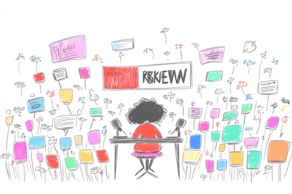 Illustration of a Reviewer at a Desk