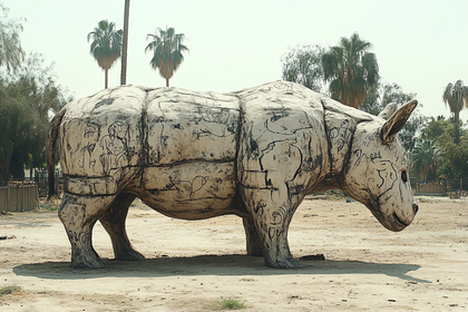Rhino Decorated With Artwork