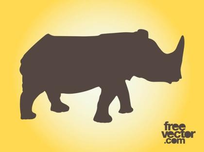 Rhino Silhouettes Free Vector