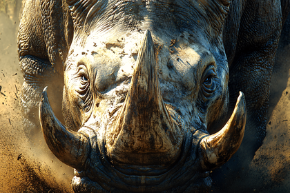 Rhinoceros Face Close-Up