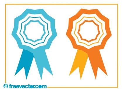 Ribbons Award Icons Free Vector