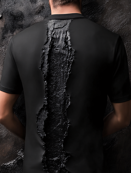 Ripped Black T-Shirt Back
