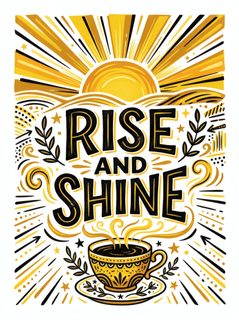 coffee sunrise illustration