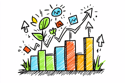 Rising Bar Graph and Sprout