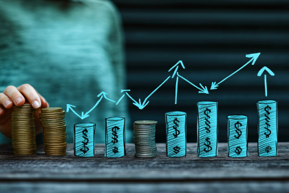Rising Financial Chart With Coins