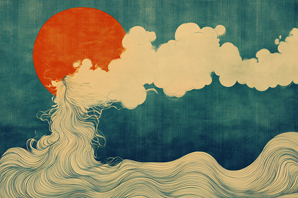 Rising Sun and Waves