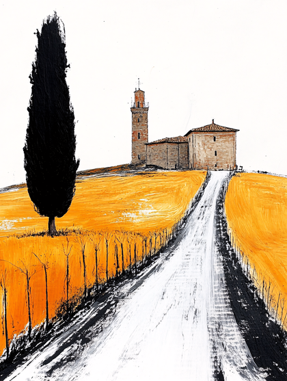 Road To The Tuscan Church