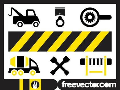 Roadwork Icons Free Vector