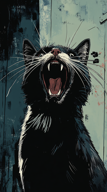 Roaring Black Cat