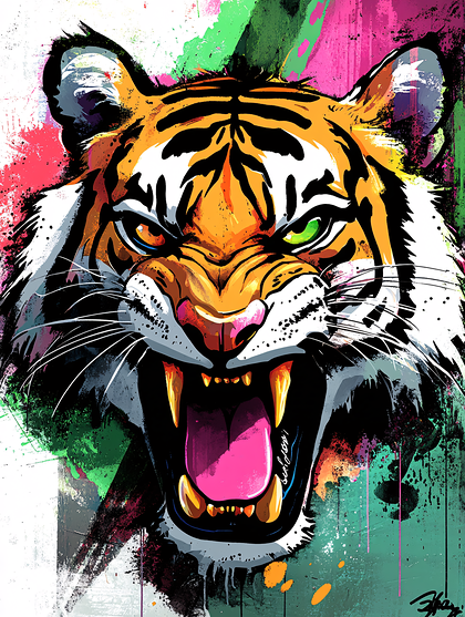 Roaring Tiger Abstract