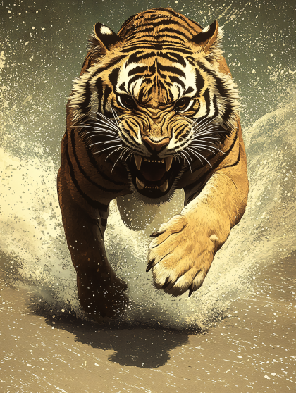 Roaring Tiger Charging