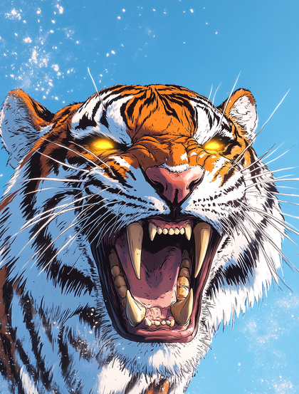 Roaring Tiger Close-Up