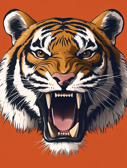 Roaring Tiger Head