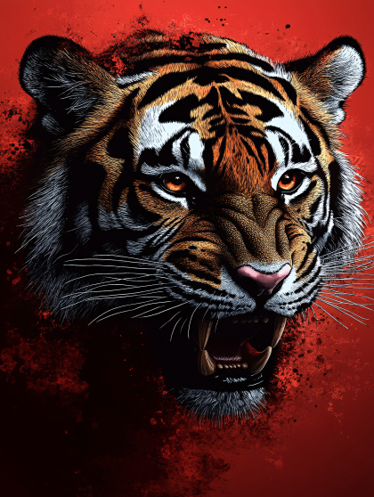 Roaring Tiger Head