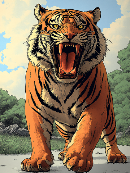 Roaring Tiger Illustration