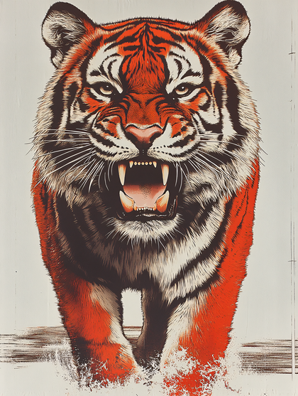 Roaring Tiger Illustration