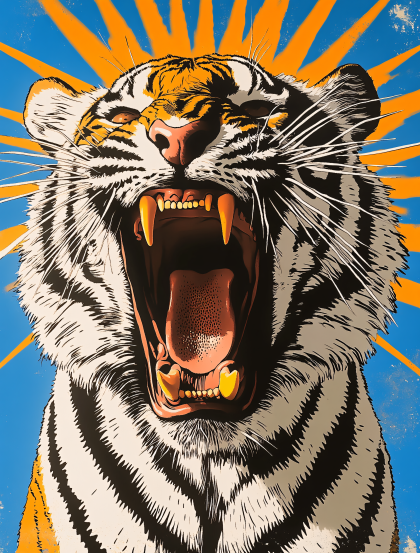 Roaring Tiger Illustration