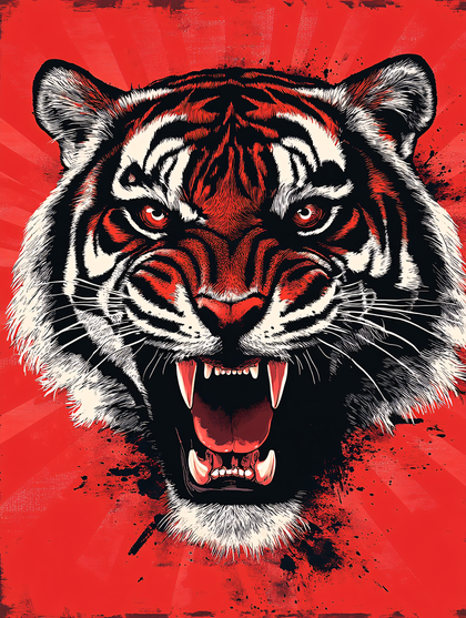 Roaring Tiger Illustration