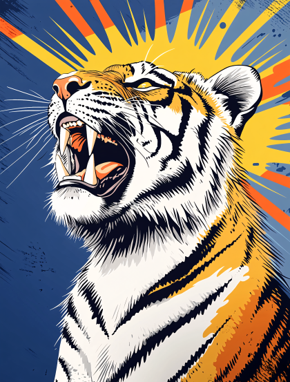 Roaring Tiger Illustration