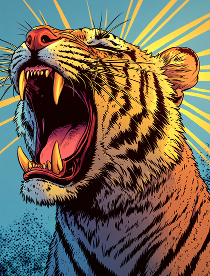 Roaring Tiger Illustration