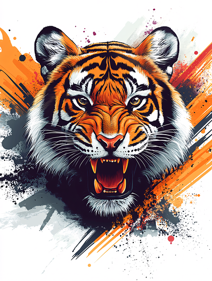 Roaring Tiger Portrait