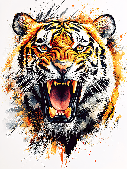 Roaring Tiger Portrait