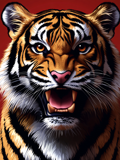 Roaring Tiger Portrait