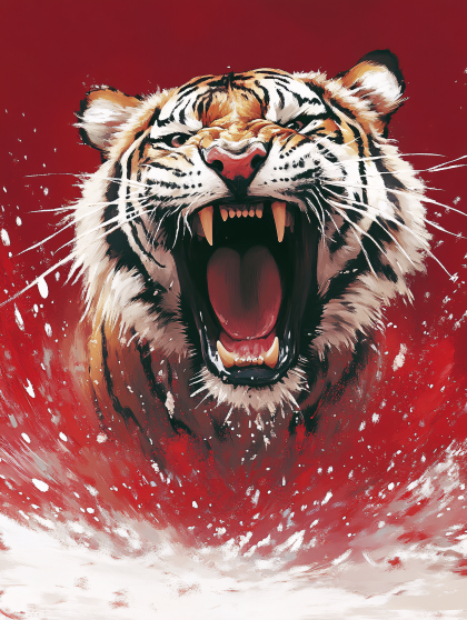 Roaring Tiger Portrait