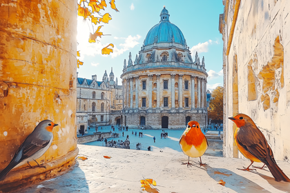Robins at Radcliffe Camera Oxford