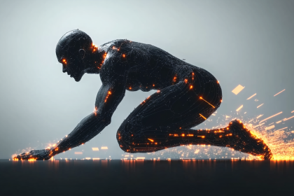 Robotic Figure Ready To Launch