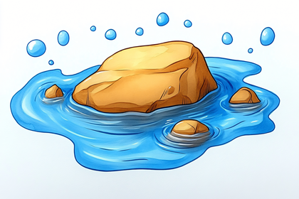 Rock In Water Illustration