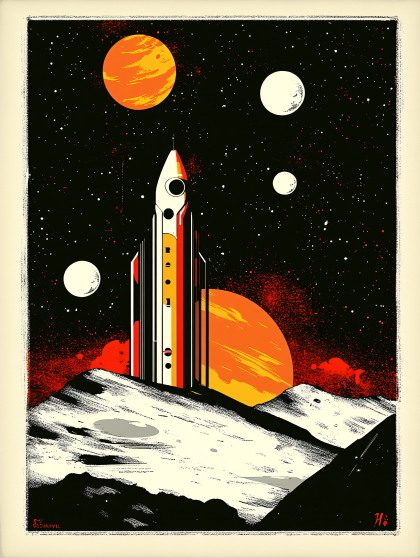 Rocket Launch On Exoplanet