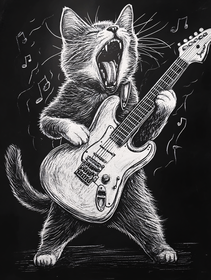 Rocking Cat Guitarist