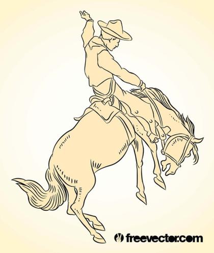 Rodeo Cowboy Free Vector