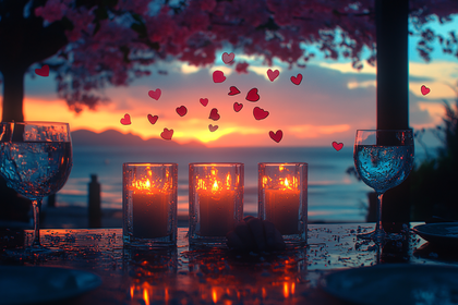 Romantic Candlelight Dinner with Sunset