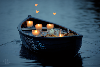 Romantic Candlelit Boat