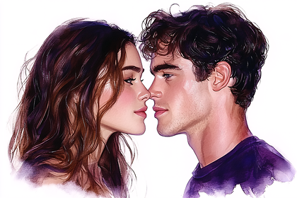 Romantic Couple About To Kiss
