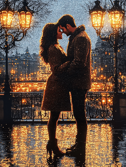 Romantic Embrace in the City