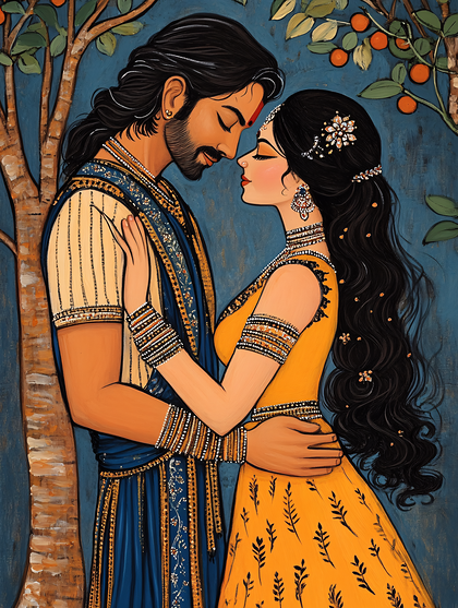 Romantic Embrace Of A Couple