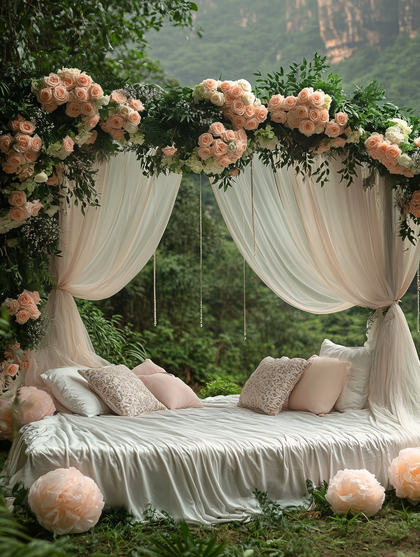 Romantic Floral Outdoor Bed