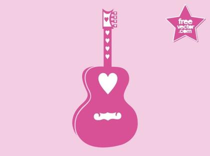 Romantic Guitar Free Vector