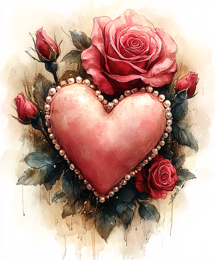 Romantic Heart And Roses