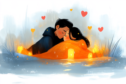 Romantic Moment Under Stars