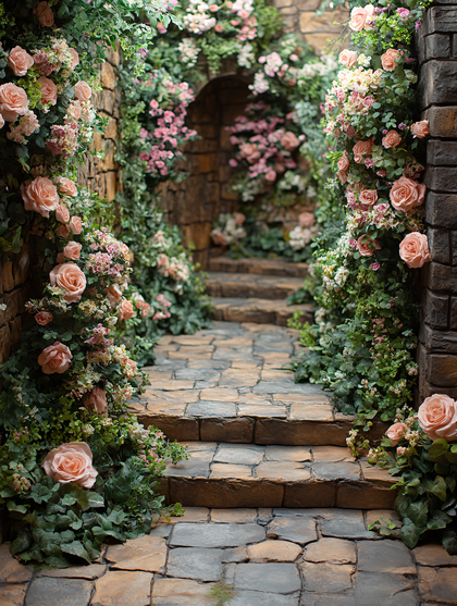 Romantic Rose Garden Path