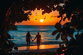 Romantic Sunset Beach Couple