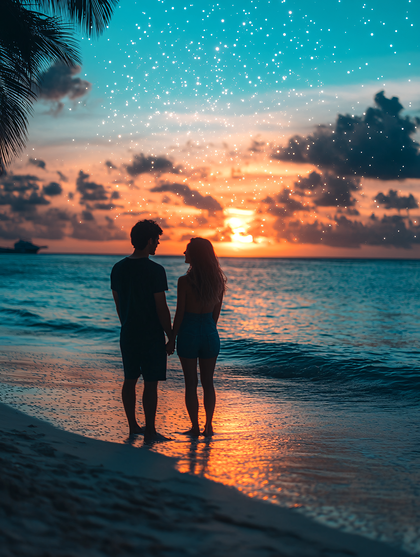 Romantic Sunset Beach Couple