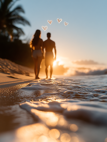 Romantic Sunset Beach Walk