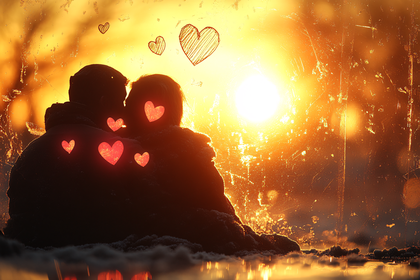 Romantic Sunset Embrace