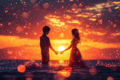 Romantic Sunset Embrace