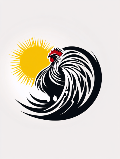 Rooster And Sun Graphic